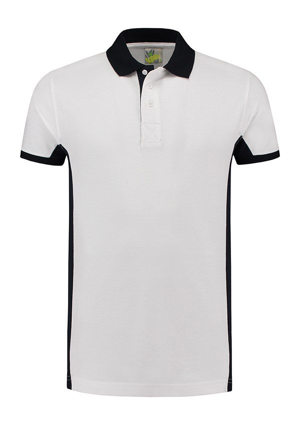 Lemon & Soda Workwear Contrast Polo - White/DY