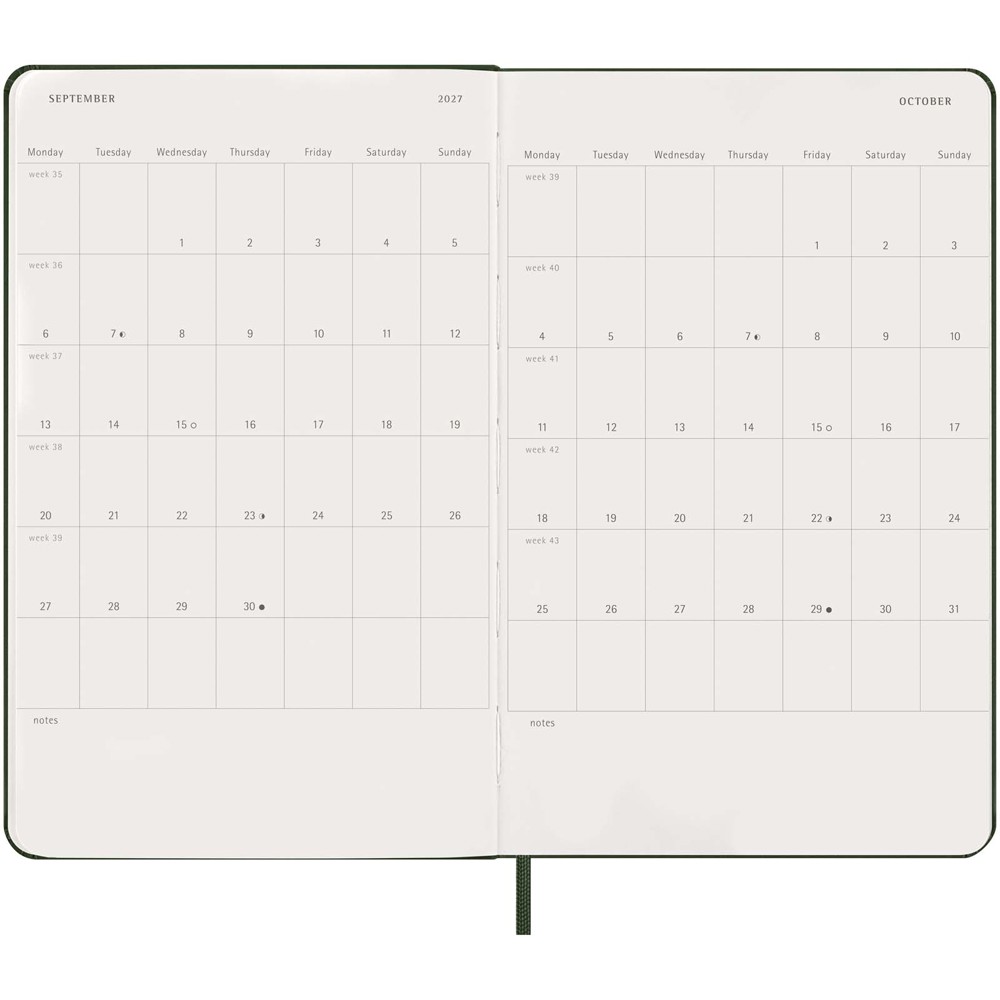 Moleskine dag-agenda voor 12 maanden met harde kaft