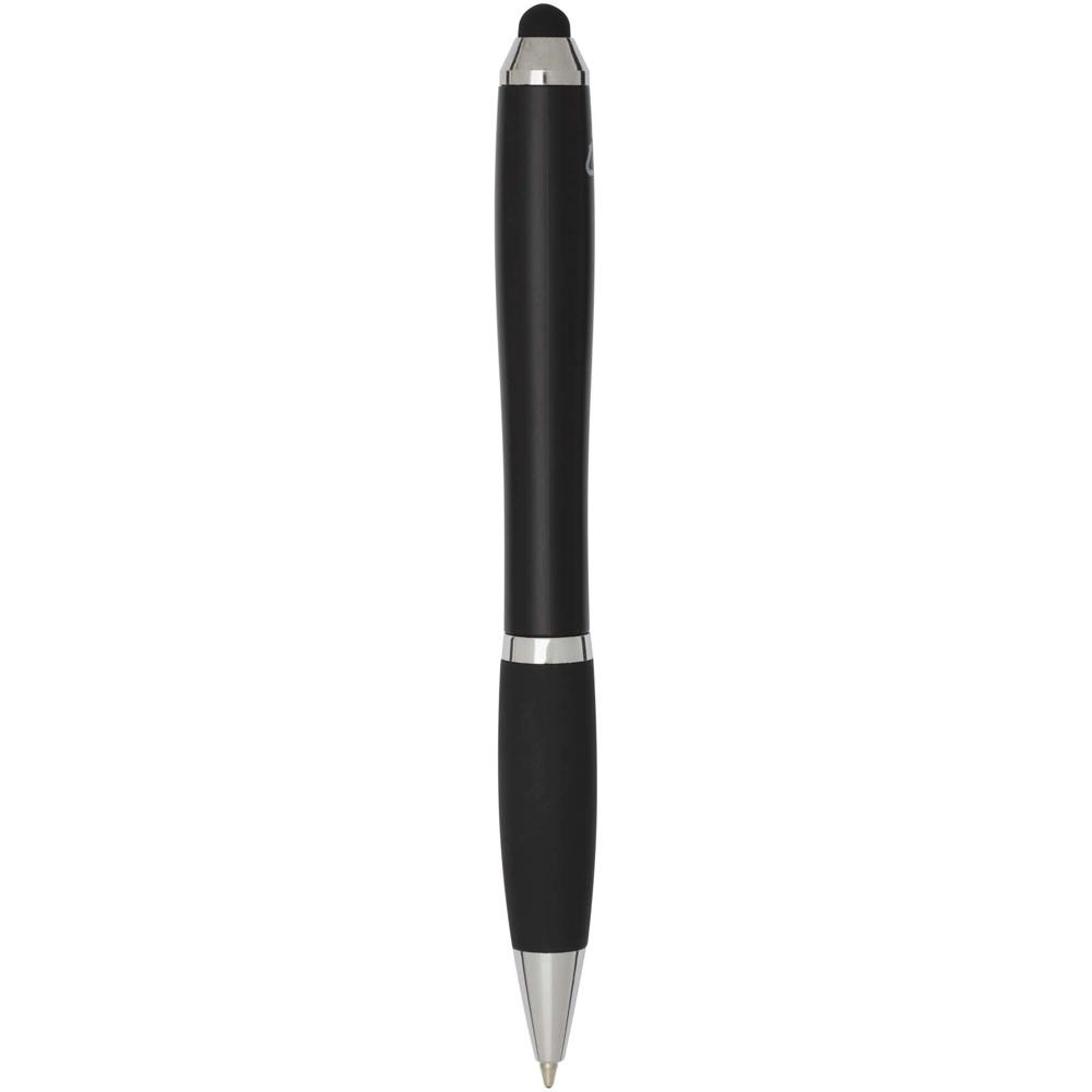 Nash RCS balpen met stylus van gerecycled plastic met gekleurde behuizing en zwarte grip (blauwe inkt)