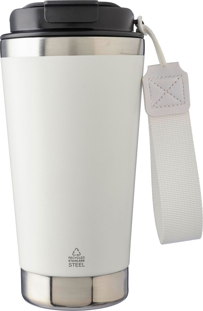 Dubbelwandige thermosbeker Kayla | Gerecycled | 500 ml - Wit