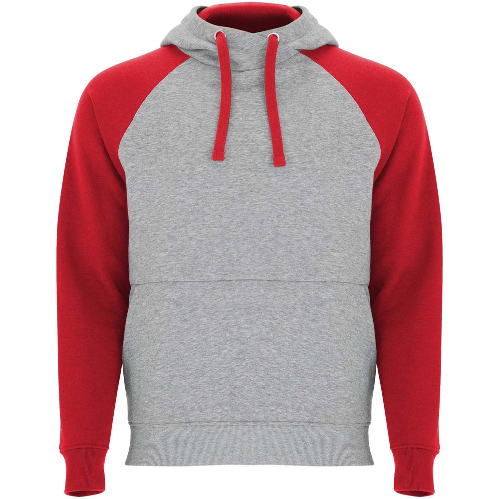 Badet 280 g/m² unisex tweekleurige hoodie - Gemêleerd grijs, Rood