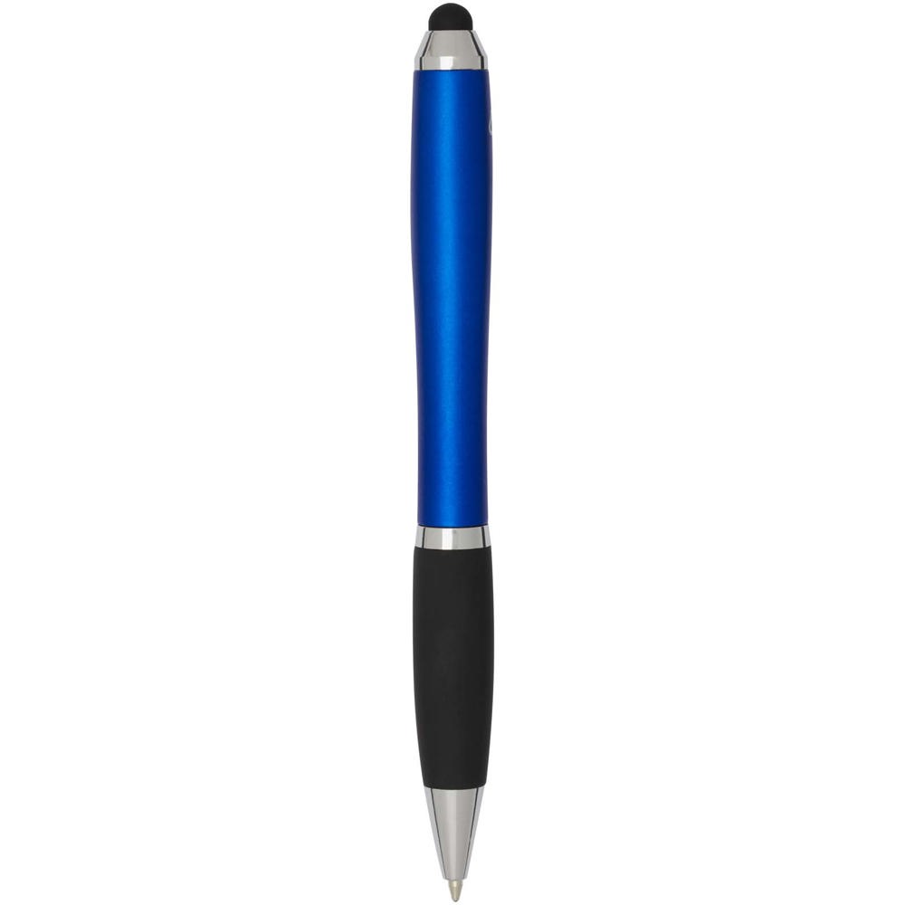 Nash RCS balpen met stylus van gerecycled plastic met gekleurde behuizing en zwarte grip (blauwe inkt)