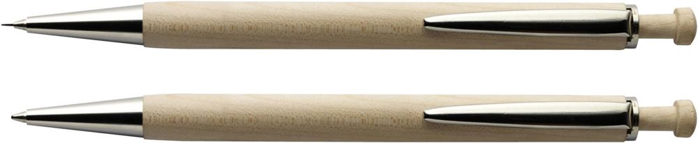 Schrijfset Morris | Houten doos | Pen en potlood - bruin